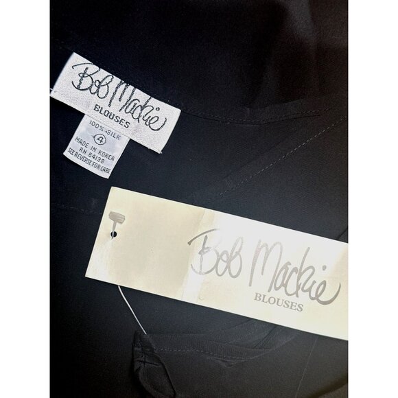 Bob Mackie Size 4 Black Silk Tank Top Vintage Luxury Sleeveless City Chic Luxury - Picture 8 of 9